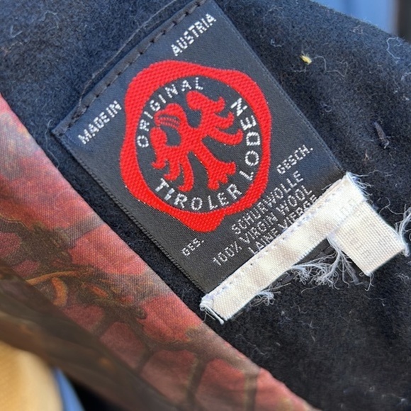 🖤🖤🖤Hagro virgin wool blazer jacket black green suede trim Large - Picture 7 of 7